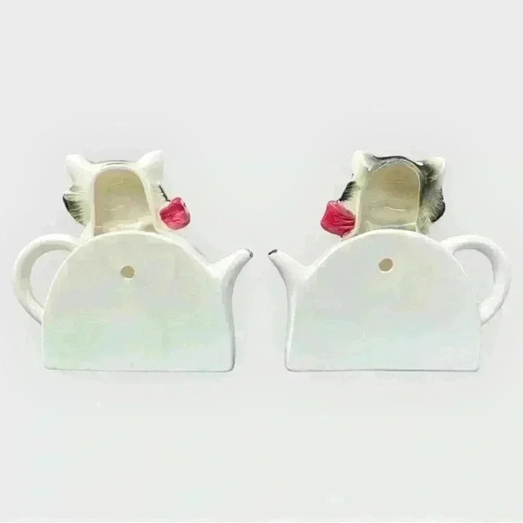Vintage pair of 2 kittens in teapot planters vases - Picture 5 of 9